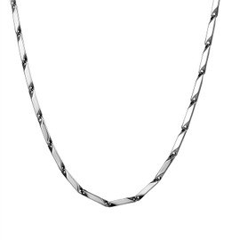 TREE NEST Cadena para Hombre,Collar de Acero Inoxidable de 3mm Unisexo para Hombres y Mujeres,Plata Chapada en Cadenas de Collar,Cadena de Hip Hop para Hombres,Estilo Punk,Regalos para Hombre Cumpleaños,20-24Pulgadas