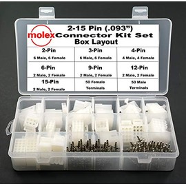 Molex 2-15 Pin ~14.0A~ Connector Kit (155pc ~14-20 AWG)