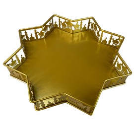 Ramadan Food Serving Tray Iron Food Plate Dessert Pastry Candy Display Tray for Eid Mubarak Decoration