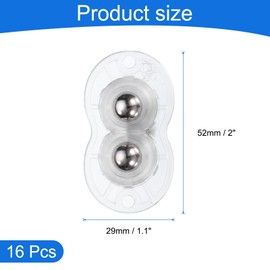 uxcell 16 Pcs Self Adhesive Caster Wheels, 360 Degree Rotation Mini Caster Swivel Rollers Universal Sticky Swivel Wheels for Furniture Storage Bins Trash Can (Clear, 2 Steel Rolling Ball)