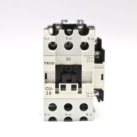 TECO CU-38 magnetic contactor, 55A, 3 phase, 24v coil, 3A1a1b (NO and NC)