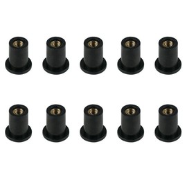10 x M4/M5/M6 Motorcycle Windscreen Nuts, Rubber Nuts, Motorcycle Windscreen Screw Mounting Nuts, Windshields, Shaft Nut (Straight Cylinder, M4)
