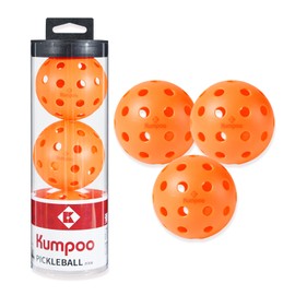 Outdoor Pickleball Balls | 3 Pack | 40 Holes Pickle Balls for All Style Pickleball Paddles & All Skill Levels Tournament Play | Durable Pickle Equipment Standard Balls, Orange