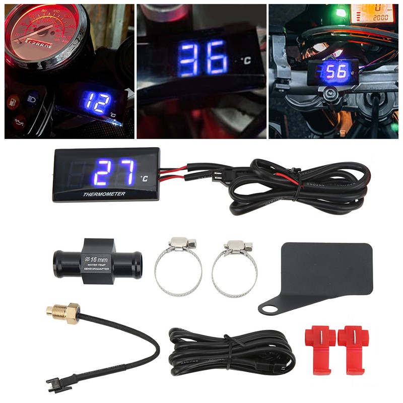 Universal Motorcycle DC12V LCD Screen Slim Water Temperature Gauge With