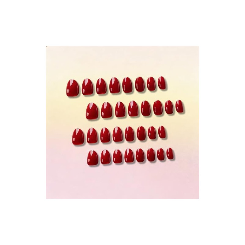 SXVME Uñas postizas cortas de gel suave, 32 piezas, 16