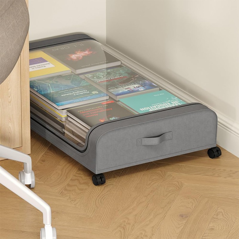 HHWRT Under Bed Storage Containers Wheels, Under Beds Storages Organizer,