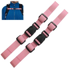 Bamyli 2 Pcs Backpack Chest Strap,Adjustable Backpack Sternum Strap Heavy Duty Chest Belt Harness with Quick Release Buckle for for Kids and Adults Outdoor Hiking,Jogging,Biking(Pink)