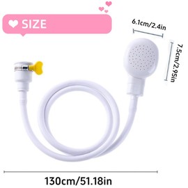 DACUAN Portable Rubber Sink Hose Faucet Sprayer Sink Hose Attachment Dog Washing Shower Attachment for Pet Bathing Massaging & Grooming(Single Head)