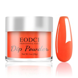 EODCI Dip Powder Neon Orange Color Nail Dipping Powder French Powder Pro Collection System Nail Art Starter Manicure Salon DIY at Home No Needed Nail Lamp Curing Odor-Free&Long-Lasting 1 Oz