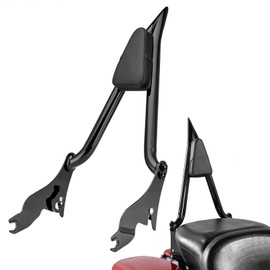 Mofun 27" Tall Passenger Backrest Sissy Bar 1.3" Fat Bar Compatible with Harley Touring Road King Street Electra Road Glide 2009-2024, Black