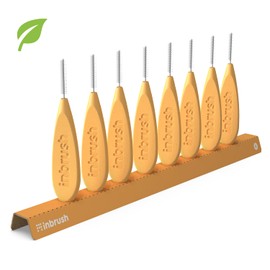 inbrush Premium Interdental Brushes ISO Size 4 (0.7 mm) Pack of 8 with Practical Stand for Wider Interdental Spaces