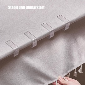 Jrhncy Set of 24 tablecloth clips, outdoor, transparent plastic, 2 sizes, robust table clamps, suitable for table tops from 0.78 to 2.16 inch thick, indoor, garden tables for balconies and events