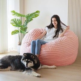 MAXYOYO Giant Bean Bag Chair Bed for Adults, Convertible Beanbag Folds from Lazy Chair to Floor Mattress Bed, Large Floor Sofa Couch, Big Sofa Bed, High-Density Foam Filling, Machine Washable Cover