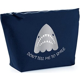 Hippowarehouse Don't Tell Me To Smile Shark Grin printed make up cosmetic wash bag 18x19x9cm