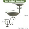 CaliDecor 2 in 1 Railing Bird Feeder and Bath, Green,