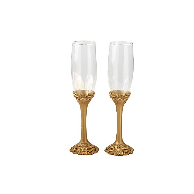 Fashion Craft 2527 Gold Lattice Botanical Collection Flute Set One