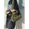 Women Men Canvas Messenger Bag Large Tote Bag with Multiple