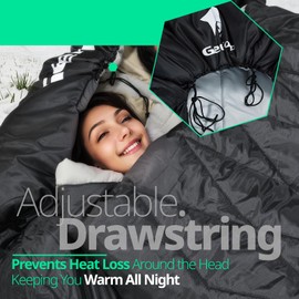 GEERTOP Comfort Doublewide Sleeping Bag with Blanket Queen Size Two Person Sleeping Bag for Adults, Couples & Family Camping