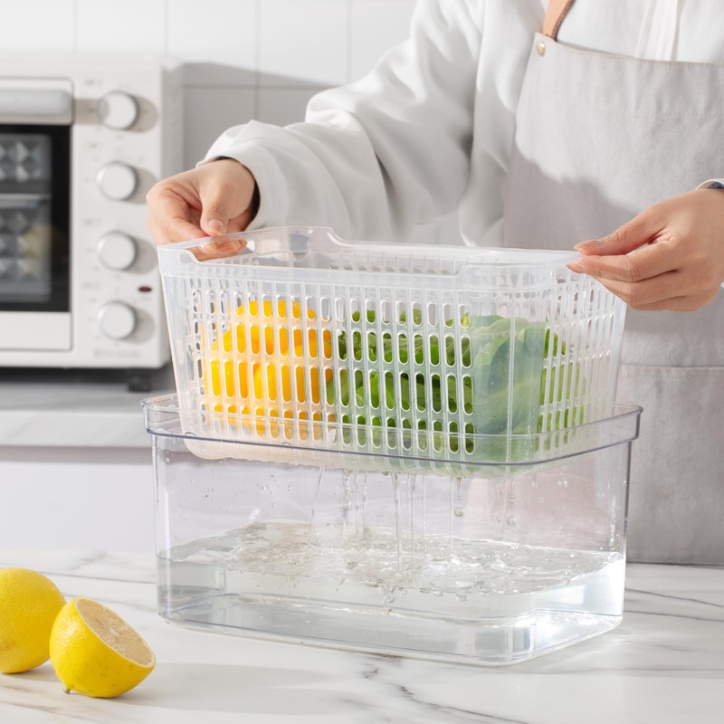 SIMPLEMADE Clear Refrigerator Organizer Bins - Clear Bins for Fridge,