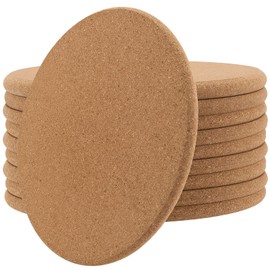 KEILEOHO 10 PCS 7.5 Inch Cork Trivet, Cork Plant Coasters, 3/8 Inch Thick Round Cork Coasters, Heat Resistant Cork Hot Pads for Hot Dishes, Pans, Drinks, Planters