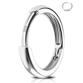 Jewseen Scharniersegment-Clicker-Knorpelohrring Helix-Creolen-Ohrring 925er Sterlingsilber Huggie Hoop Ohrring 20G Septum-Ring, 20G 8MM, Sterlingsilber