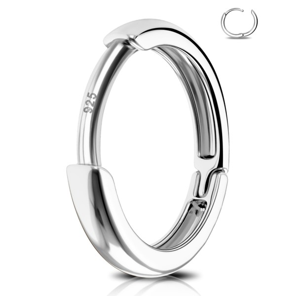 Jewseen Scharniersegment-Clicker-Knorpelohrring Helix-Creolen-Ohrring 925er Sterlingsilber Huggie Hoop Ohrring 20G Septum-Ring,
