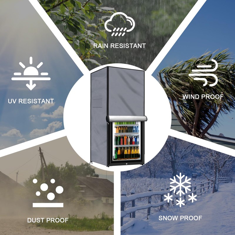 Coldairsoap Outdoor Refrigerator Cover Dustproof Freezer for Protecting Upright Freezers/Beverage