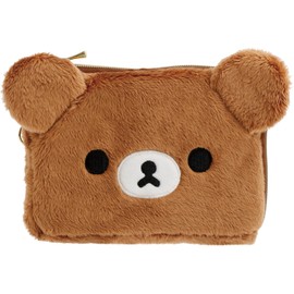 San-X PB72204 Rilakkuma Plush Pass Case, Chirooki Bear H4.3 x W5.9 x D1.6 inches (110 x 150 x 40 mm)