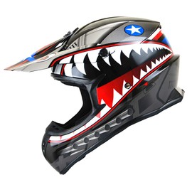 1Storm Adult Motocross Helmet BMX MX ATV Dirt Bike Downhill Mountain Bike Helmet Racing Style HKY_SC09S; Shark Black