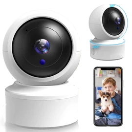 2K HD Cámara de Seguridad Interior,Cámara Wi-Fi de Seguridad Interior,3MP Cámara de Seguridad con Visión Nocturna,Audio Bidireccional y Detección de Movimiento 360 Grados para Hogar Bebé Mascota etc