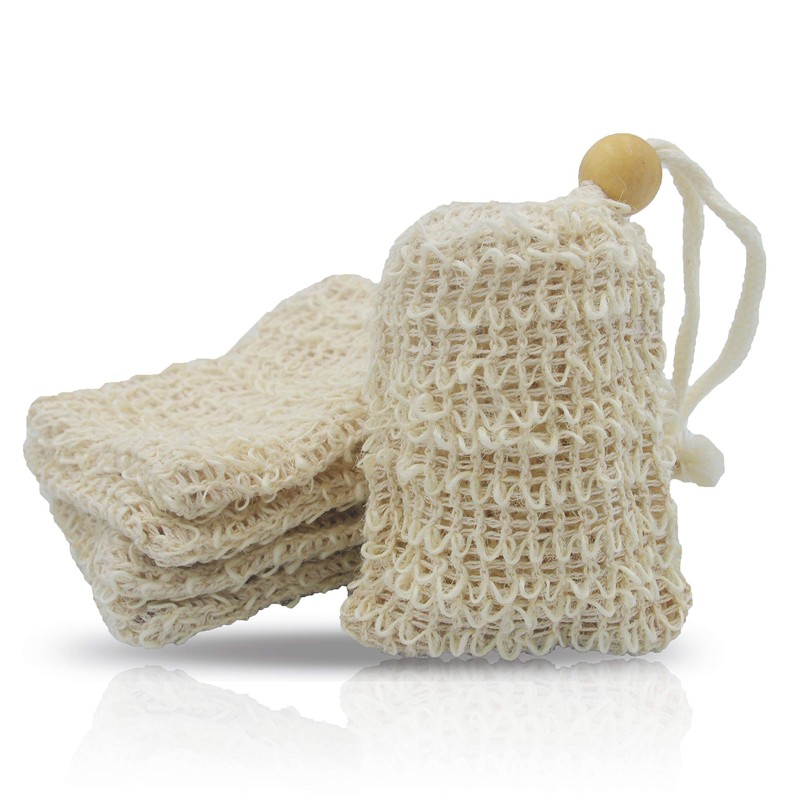 (5 unidades) Mini tamaño natural exfoliante bolsa de lufa de