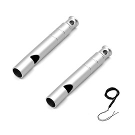 HEXATIZO Whistle, Set of 2, Titanium, Loud 120db, Emergency Whistle, Security Goods, Rescue, Mountain Climbing, Lightweight, Compact, Waterproof, Rustless, Durable, Portable, Convenient, For