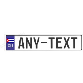 CUBA, CUBAN, European EEC Aluminum License Plate Custom