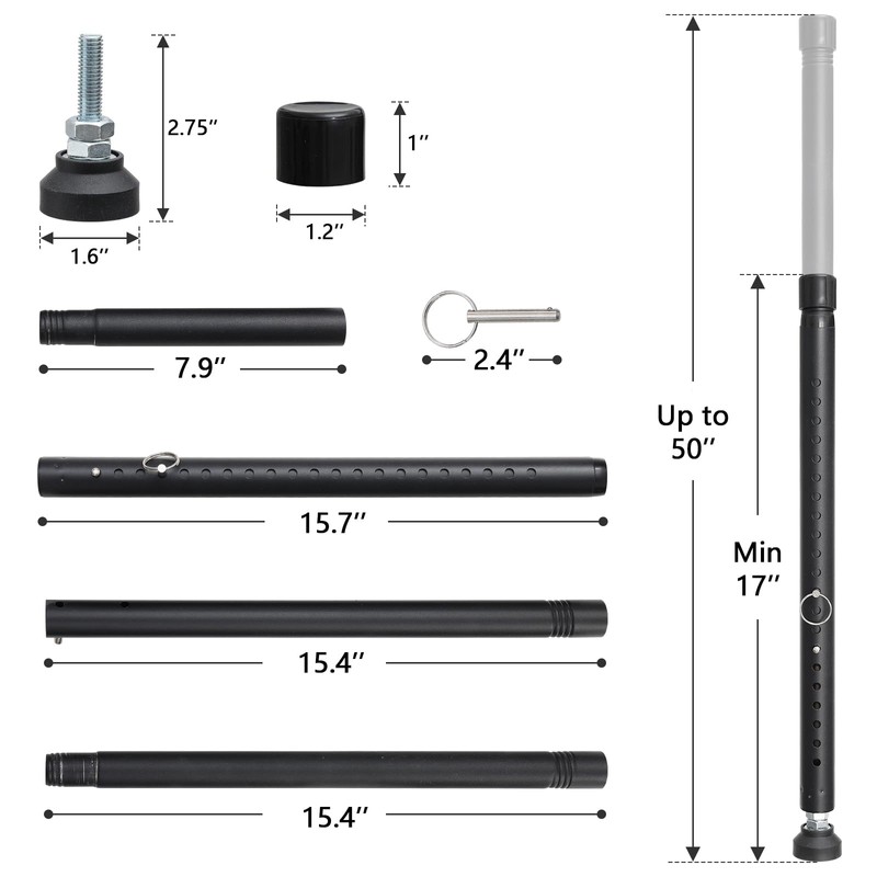 BeBecome Sliding Door Security Bar，17-50 inch Adjustable Patio Door Security
