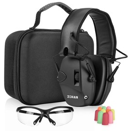 ZOHAN EM054 Electronic Ear Protection for Shooting Range with Sound Amplification Noise Reduction, Ear Muffs for Gun Range (Black,Case)