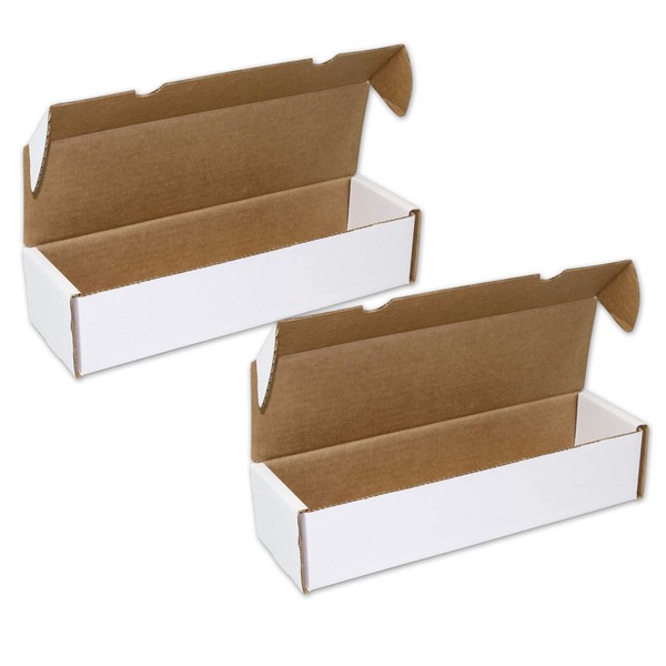 2 Boxes - BCW 1000 Count - Corrugated Cardboard Gaming Storage Box - Trading Card Collecting Supplies