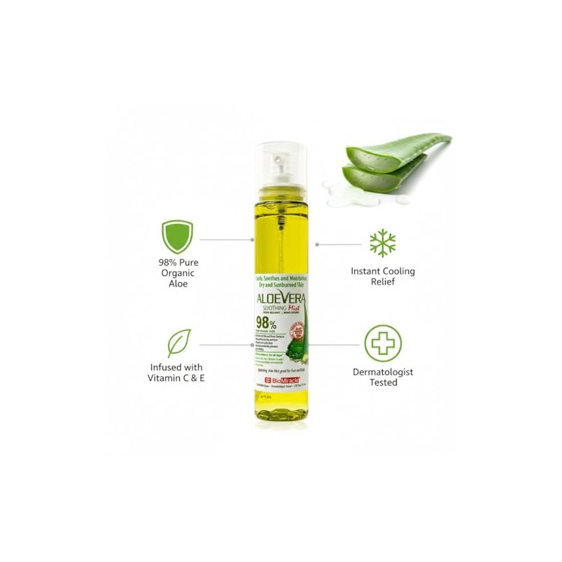 BioMiracle Organic Aloe Vera Mist - Soothing Hydration Spray