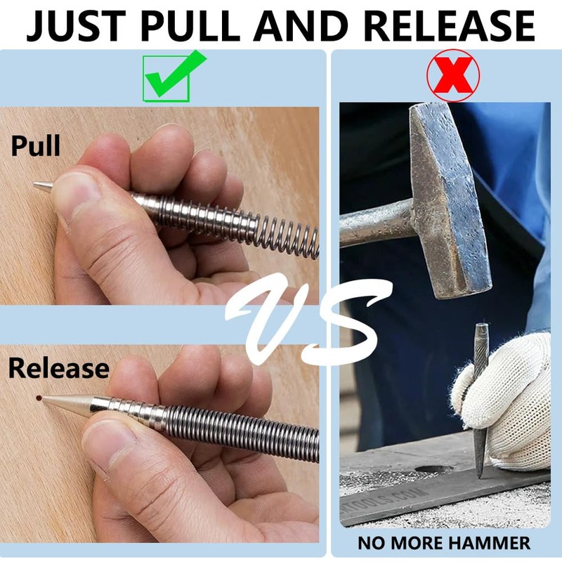 Saipe 2pcs Dual Head Nail Setter and Hinge Pin Remover