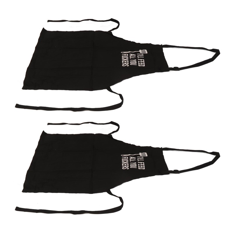 2pcs Kitchen Cooking Aprons Adjustable Bib Soft Chef Apron with