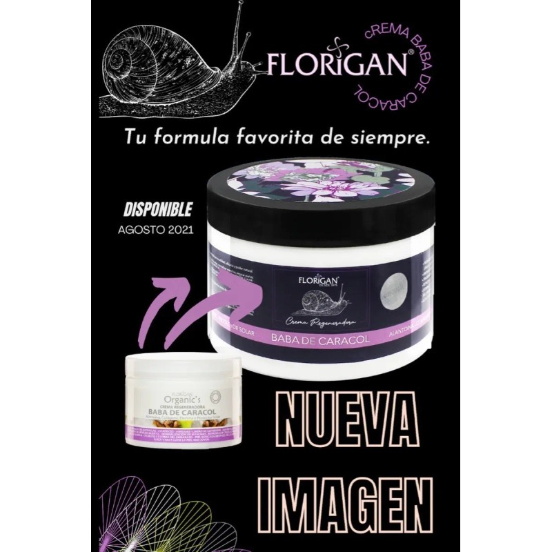 Crema Baba Caracol 350grs Florigan Normal Grasa Día Noche