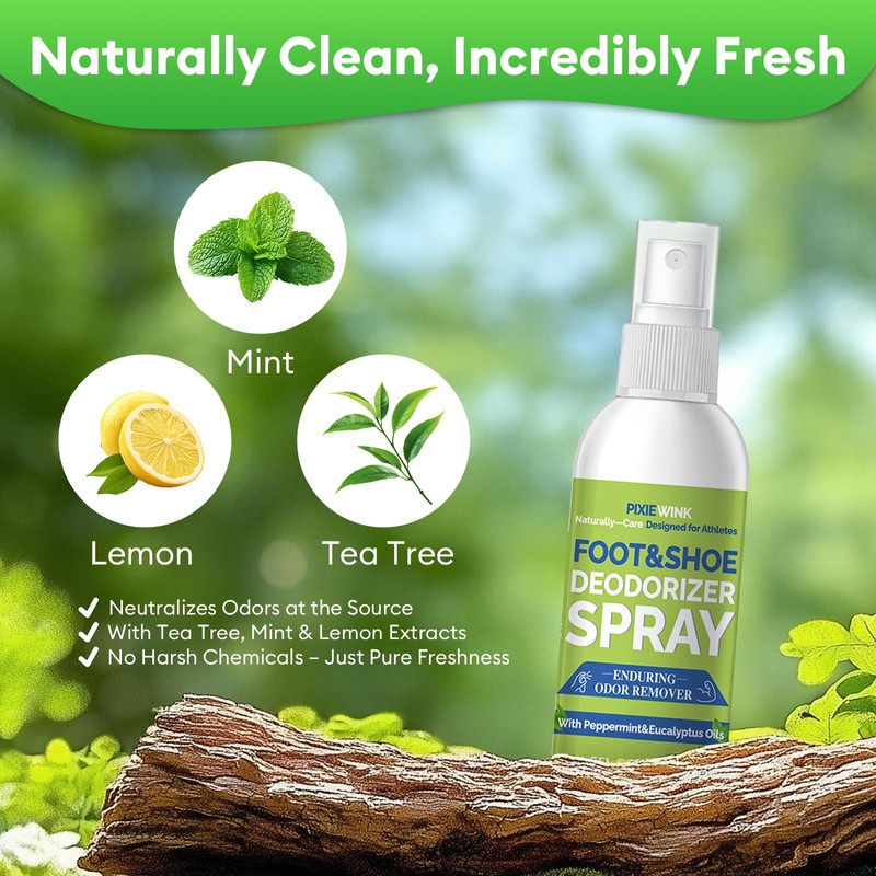 PIXIEWINK Foot & Shoe Deodorizer Spray, 5 fl.oz Instant Odor