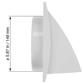 6" Inch White Plastic Vent Cover Grille - Non-Return Air Supply - Easy to service - Exhaust Hood - Protective Flap - Backdraft Damper - Dryer Vent Kit