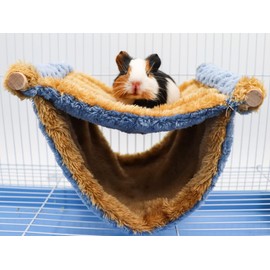 Dnoifne Fleece Winter Warm Rat Hammock, Double Layer Hanging Birds Nest Bed with Warm Fleece, Bird Cage Stand Barch, Hideaway Cave Bed Tent, Sleep Bed Cage Accessories for Rat Guinea Pig Chinchilla