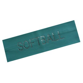 Funny Girl Designs SOFTBALL Headband Rhinestone Cotton Stretch Headband for Girls, Teens and Adults Great Team Gift! (Dark Aqua)