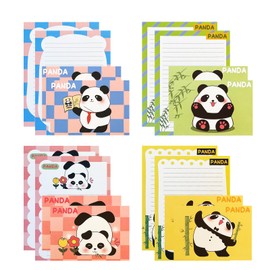 IMagicoo 40 Lined Writing Stationery Paper with 20 Envelopes, Cute Panda Designs for Writing Letter, Notes, Invitations, Greeting cards, 4 Different Style (9.4 x 6.6")