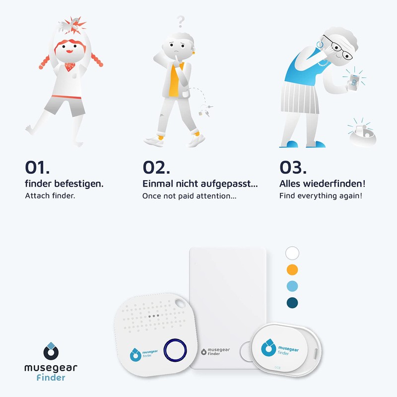 musegear Schlüsselfinder mit Bluetooth App aus Deutschland I Maximaler Datenschutz