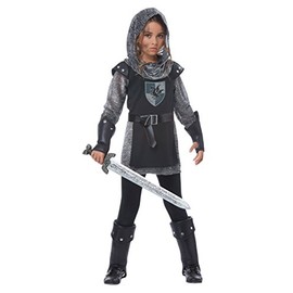 California Costumes Medieval, Chainmail Noble Knight Girls Costume, Black/Silver, X-Large