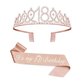 Decoration 18th Birthday Girl Crown - Crown Birthday Sash Gifts for 18th Birthday Girl Party Decorations