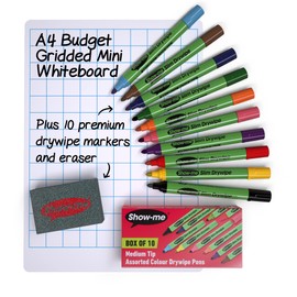 Show Me A4 Gridded Mini Whiteboard Kit