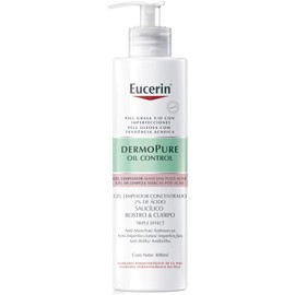 Eucerin DermoPure Gel de Limpieza Concentrado 400ml Gel Facial con Ácido Salicílico para Rostro y Cuerpo, Anti-Manchas, Anti-Imperfecciones, Anti-Brillo. Ideal para piel grasa y/o con imperfecciones